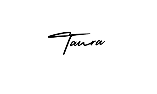 Use a signature maker to create a handwritten signature online. With this signature software, you can design (AmerikaSignatureDemo-Regular) your own signature for name Taura. Taura signature style 3 images and pictures png