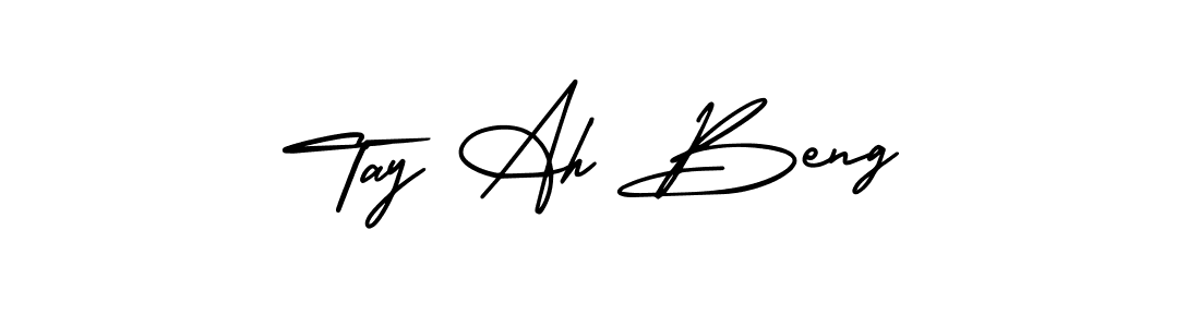 Use a signature maker to create a handwritten signature online. With this signature software, you can design (AmerikaSignatureDemo-Regular) your own signature for name Tay Ah Beng. Tay Ah Beng signature style 3 images and pictures png