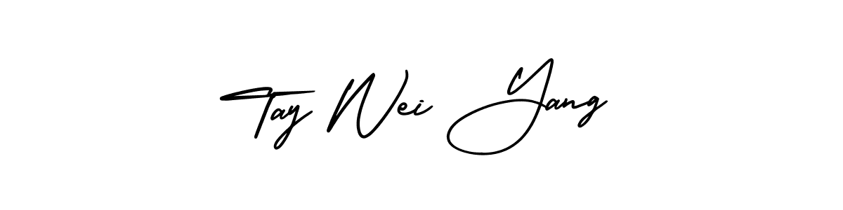 How to make Tay Wei Yang name signature. Use AmerikaSignatureDemo-Regular style for creating short signs online. This is the latest handwritten sign. Tay Wei Yang signature style 3 images and pictures png