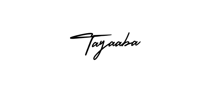 You should practise on your own different ways (AmerikaSignatureDemo-Regular) to write your name (Tayaaba) in signature. don't let someone else do it for you. Tayaaba signature style 3 images and pictures png