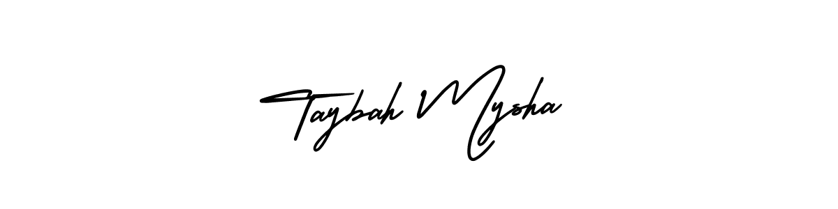 Taybah Mysha stylish signature style. Best Handwritten Sign (AmerikaSignatureDemo-Regular) for my name. Handwritten Signature Collection Ideas for my name Taybah Mysha. Taybah Mysha signature style 3 images and pictures png