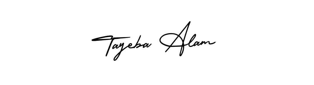 The best way (AmerikaSignatureDemo-Regular) to make a short signature is to pick only two or three words in your name. The name Tayeba Alam include a total of six letters. For converting this name. Tayeba Alam signature style 3 images and pictures png