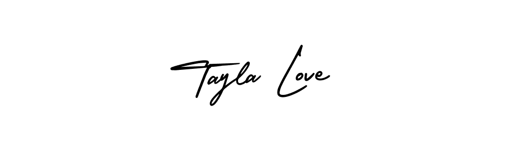 How to make Tayla Love name signature. Use AmerikaSignatureDemo-Regular style for creating short signs online. This is the latest handwritten sign. Tayla Love signature style 3 images and pictures png