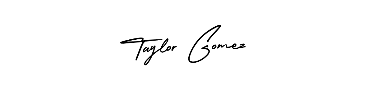 The best way (AmerikaSignatureDemo-Regular) to make a short signature is to pick only two or three words in your name. The name Taylor Gomez include a total of six letters. For converting this name. Taylor Gomez signature style 3 images and pictures png