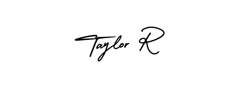 This is the best signature style for the Taylor R name. Also you like these signature font (AmerikaSignatureDemo-Regular). Mix name signature. Taylor R signature style 3 images and pictures png