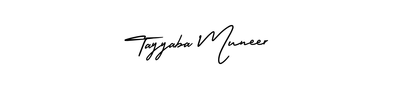 AmerikaSignatureDemo-Regular is a professional signature style that is perfect for those who want to add a touch of class to their signature. It is also a great choice for those who want to make their signature more unique. Get Tayyaba Muneer name to fancy signature for free. Tayyaba Muneer signature style 3 images and pictures png