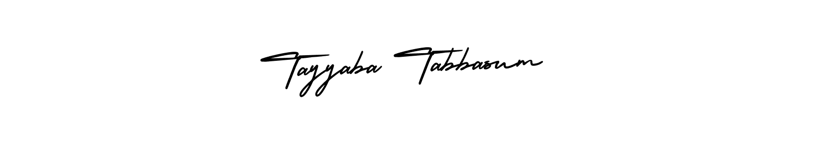 It looks lik you need a new signature style for name Tayyaba Tabbasum. Design unique handwritten (AmerikaSignatureDemo-Regular) signature with our free signature maker in just a few clicks. Tayyaba Tabbasum signature style 3 images and pictures png