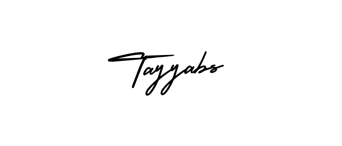 The best way (AmerikaSignatureDemo-Regular) to make a short signature is to pick only two or three words in your name. The name Tayyabs include a total of six letters. For converting this name. Tayyabs signature style 3 images and pictures png