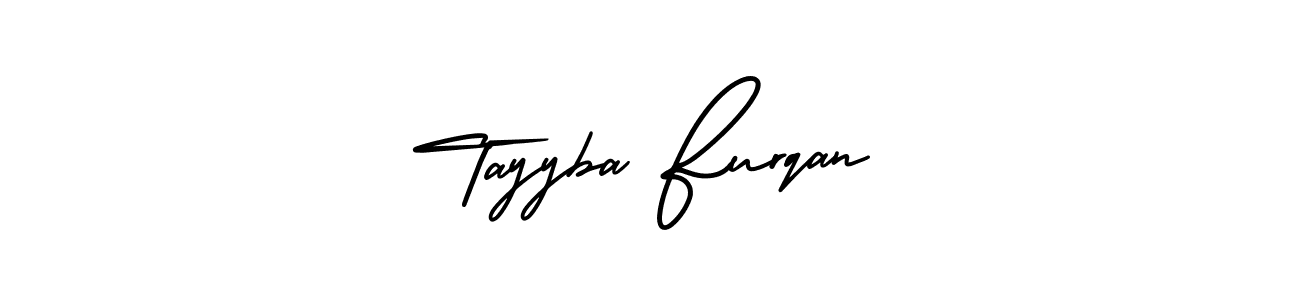 How to make Tayyba Furqan signature? AmerikaSignatureDemo-Regular is a professional autograph style. Create handwritten signature for Tayyba Furqan name. Tayyba Furqan signature style 3 images and pictures png