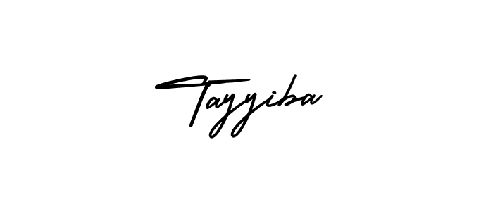 How to make Tayyiba name signature. Use AmerikaSignatureDemo-Regular style for creating short signs online. This is the latest handwritten sign. Tayyiba signature style 3 images and pictures png