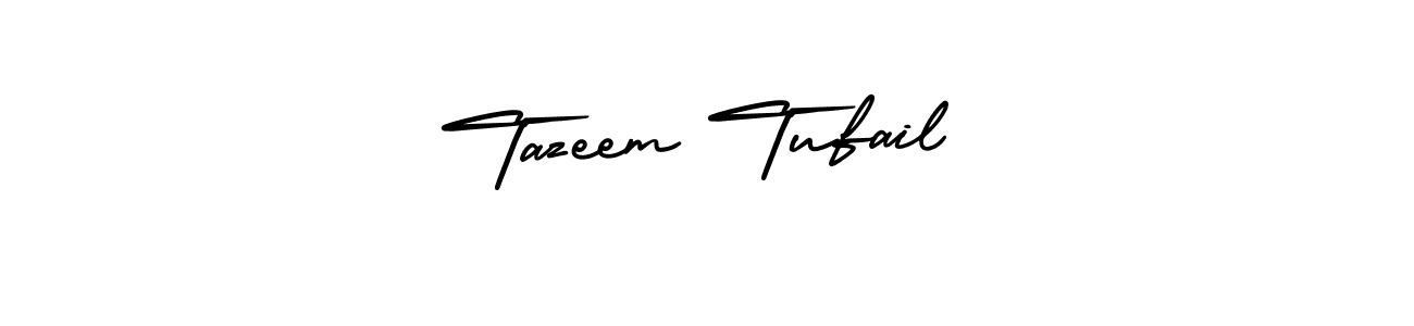 Make a beautiful signature design for name Tazeem Tufail. With this signature (AmerikaSignatureDemo-Regular) style, you can create a handwritten signature for free. Tazeem Tufail signature style 3 images and pictures png