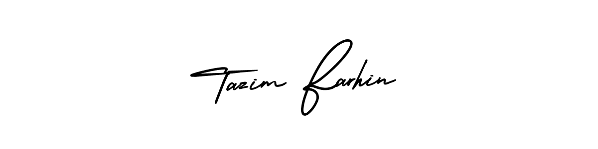 How to make Tazim Farhin name signature. Use AmerikaSignatureDemo-Regular style for creating short signs online. This is the latest handwritten sign. Tazim Farhin signature style 3 images and pictures png