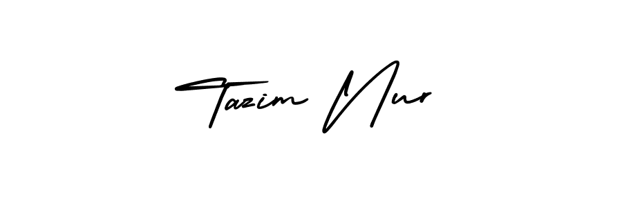 Make a short Tazim Nur signature style. Manage your documents anywhere anytime using AmerikaSignatureDemo-Regular. Create and add eSignatures, submit forms, share and send files easily. Tazim Nur signature style 3 images and pictures png