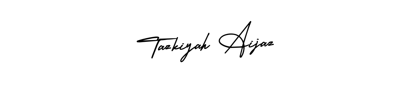 AmerikaSignatureDemo-Regular is a professional signature style that is perfect for those who want to add a touch of class to their signature. It is also a great choice for those who want to make their signature more unique. Get Tazkiyah Aijaz name to fancy signature for free. Tazkiyah Aijaz signature style 3 images and pictures png
