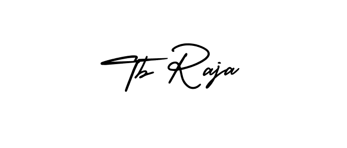 How to make Tb Raja name signature. Use AmerikaSignatureDemo-Regular style for creating short signs online. This is the latest handwritten sign. Tb Raja signature style 3 images and pictures png