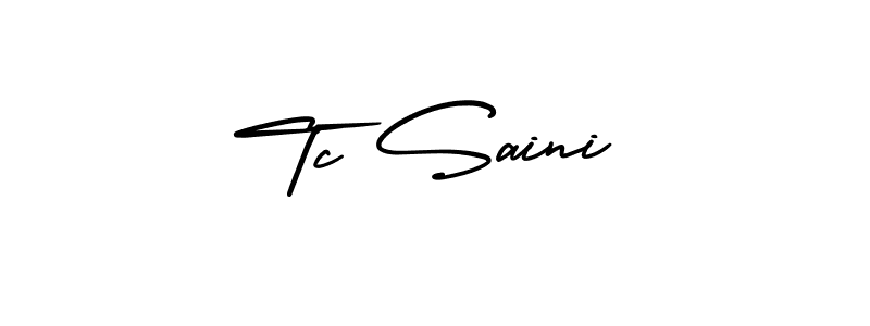 How to make Tc Saini signature? AmerikaSignatureDemo-Regular is a professional autograph style. Create handwritten signature for Tc Saini name. Tc Saini signature style 3 images and pictures png