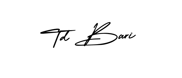This is the best signature style for the Td Bari name. Also you like these signature font (AmerikaSignatureDemo-Regular). Mix name signature. Td Bari signature style 3 images and pictures png
