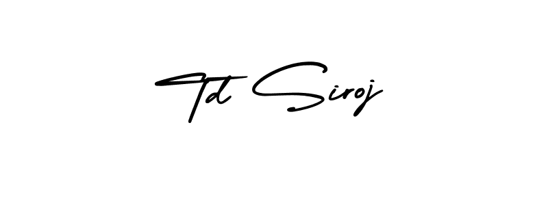 Also You can easily find your signature by using the search form. We will create Td Siroj name handwritten signature images for you free of cost using AmerikaSignatureDemo-Regular sign style. Td Siroj signature style 3 images and pictures png