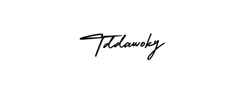 You should practise on your own different ways (AmerikaSignatureDemo-Regular) to write your name (Tddawoky) in signature. don't let someone else do it for you. Tddawoky signature style 3 images and pictures png