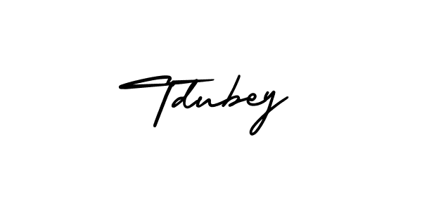 The best way (AmerikaSignatureDemo-Regular) to make a short signature is to pick only two or three words in your name. The name Tdubey include a total of six letters. For converting this name. Tdubey signature style 3 images and pictures png