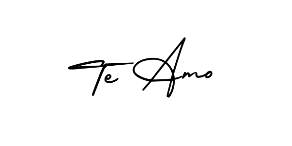 The best way (AmerikaSignatureDemo-Regular) to make a short signature is to pick only two or three words in your name. The name Te Amo include a total of six letters. For converting this name. Te Amo signature style 3 images and pictures png