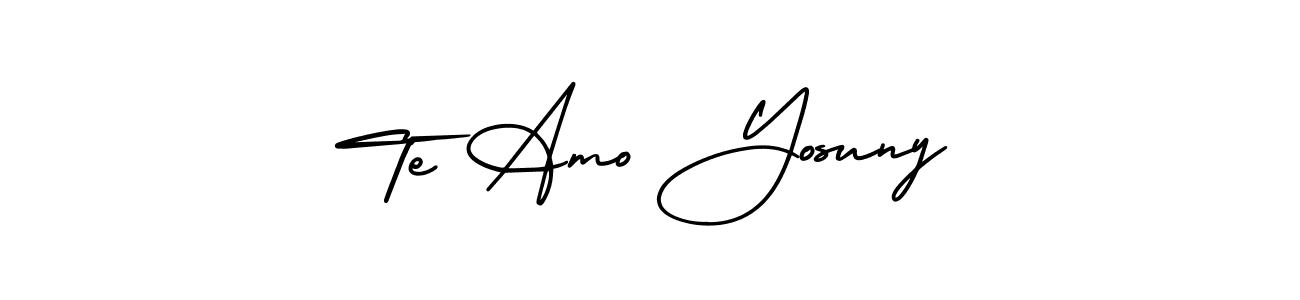 Te Amo Yosuny stylish signature style. Best Handwritten Sign (AmerikaSignatureDemo-Regular) for my name. Handwritten Signature Collection Ideas for my name Te Amo Yosuny. Te Amo Yosuny signature style 3 images and pictures png