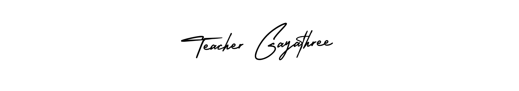 Create a beautiful signature design for name Teacher Gayathree. With this signature (AmerikaSignatureDemo-Regular) fonts, you can make a handwritten signature for free. Teacher Gayathree signature style 3 images and pictures png