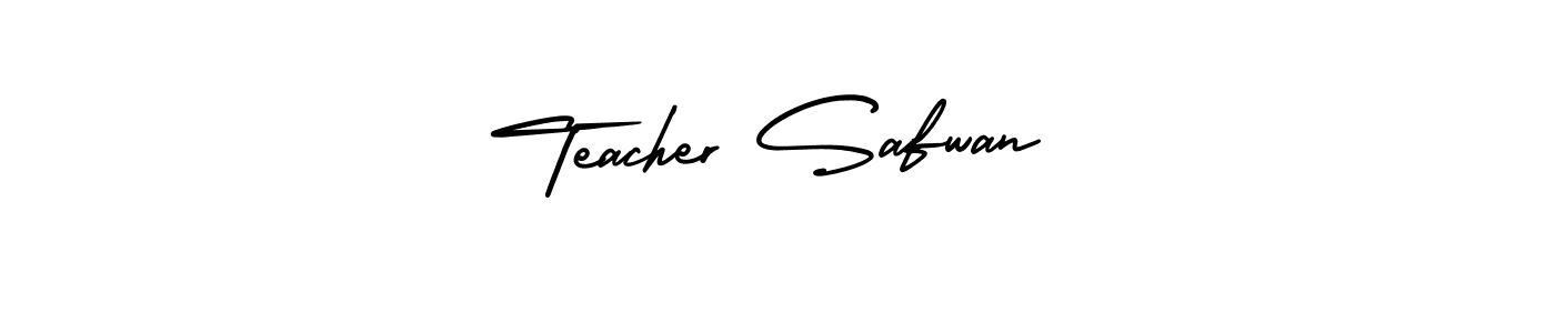 It looks lik you need a new signature style for name Teacher Safwan. Design unique handwritten (AmerikaSignatureDemo-Regular) signature with our free signature maker in just a few clicks. Teacher Safwan signature style 3 images and pictures png