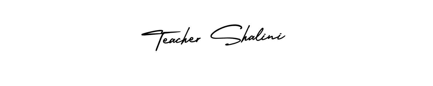 Design your own signature with our free online signature maker. With this signature software, you can create a handwritten (AmerikaSignatureDemo-Regular) signature for name Teacher Shalini. Teacher Shalini signature style 3 images and pictures png