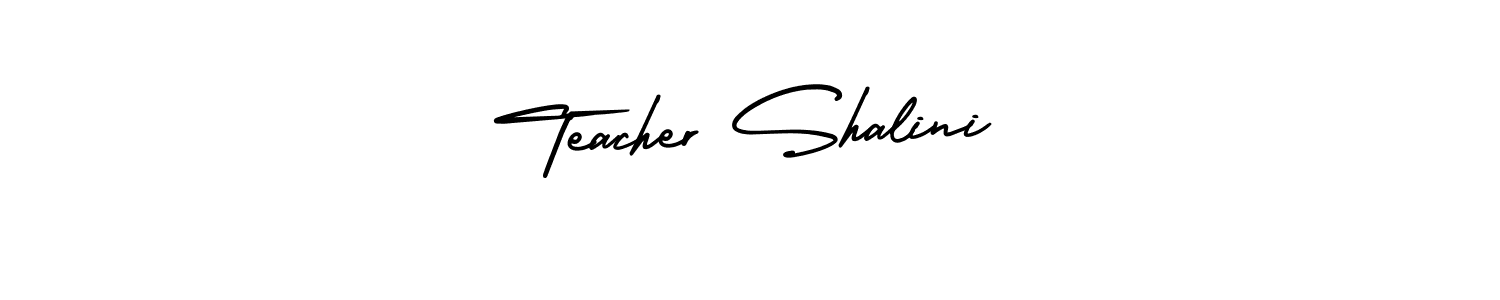 Design your own signature with our free online signature maker. With this signature software, you can create a handwritten (AmerikaSignatureDemo-Regular) signature for name Teacher Shalini. Teacher Shalini signature style 3 images and pictures png