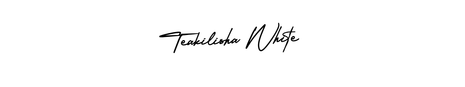 Make a short Teakilisha White signature style. Manage your documents anywhere anytime using AmerikaSignatureDemo-Regular. Create and add eSignatures, submit forms, share and send files easily. Teakilisha White signature style 3 images and pictures png