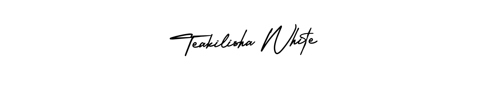 This is the best signature style for the Teakilisha White name. Also you like these signature font (AmerikaSignatureDemo-Regular). Mix name signature. Teakilisha White signature style 3 images and pictures png