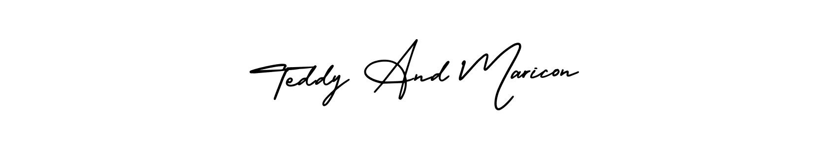 How to Draw Teddy And Maricon signature style? AmerikaSignatureDemo-Regular is a latest design signature styles for name Teddy And Maricon. Teddy And Maricon signature style 3 images and pictures png