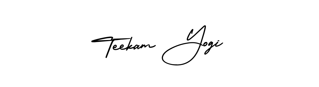Check out images of Autograph of Teekam Yogi name. Actor Teekam Yogi Signature Style. AmerikaSignatureDemo-Regular is a professional sign style online. Teekam Yogi signature style 3 images and pictures png