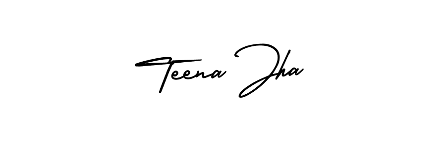 It looks lik you need a new signature style for name Teena Jha. Design unique handwritten (AmerikaSignatureDemo-Regular) signature with our free signature maker in just a few clicks. Teena Jha signature style 3 images and pictures png