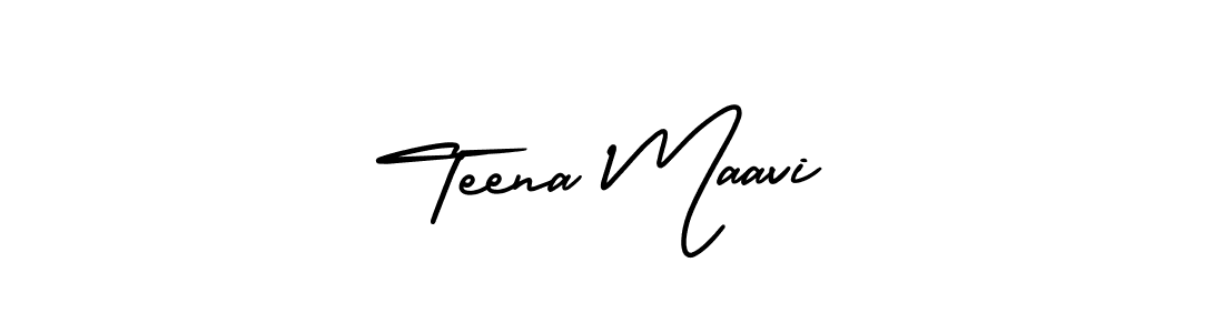 Teena Maavi stylish signature style. Best Handwritten Sign (AmerikaSignatureDemo-Regular) for my name. Handwritten Signature Collection Ideas for my name Teena Maavi. Teena Maavi signature style 3 images and pictures png