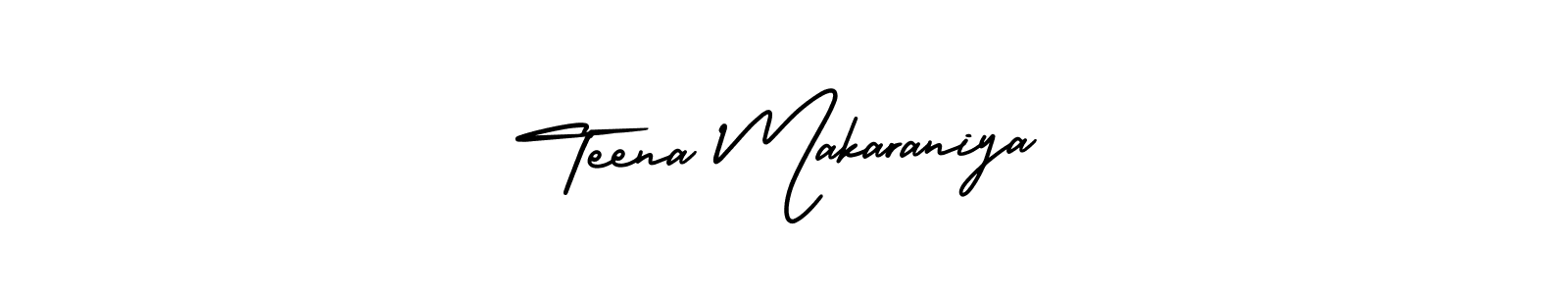 It looks lik you need a new signature style for name Teena Makaraniya. Design unique handwritten (AmerikaSignatureDemo-Regular) signature with our free signature maker in just a few clicks. Teena Makaraniya signature style 3 images and pictures png
