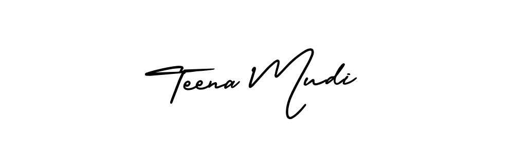 Make a beautiful signature design for name Teena Mudi. With this signature (AmerikaSignatureDemo-Regular) style, you can create a handwritten signature for free. Teena Mudi signature style 3 images and pictures png