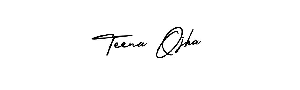 How to make Teena Ojha signature? AmerikaSignatureDemo-Regular is a professional autograph style. Create handwritten signature for Teena Ojha name. Teena Ojha signature style 3 images and pictures png