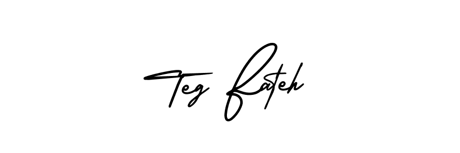 The best way (AmerikaSignatureDemo-Regular) to make a short signature is to pick only two or three words in your name. The name Teg Fateh include a total of six letters. For converting this name. Teg Fateh signature style 3 images and pictures png