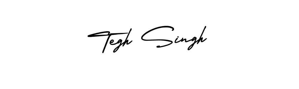 The best way (AmerikaSignatureDemo-Regular) to make a short signature is to pick only two or three words in your name. The name Tegh Singh include a total of six letters. For converting this name. Tegh Singh signature style 3 images and pictures png