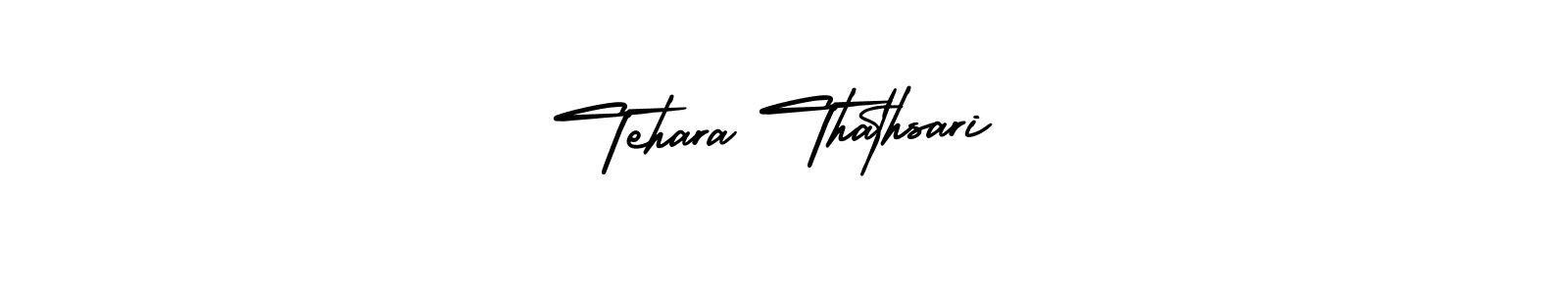 This is the best signature style for the Tehara Thathsari name. Also you like these signature font (AmerikaSignatureDemo-Regular). Mix name signature. Tehara Thathsari signature style 3 images and pictures png