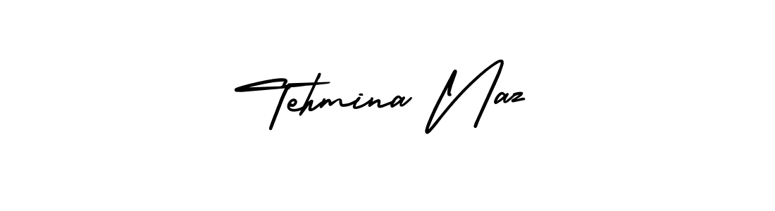 You should practise on your own different ways (AmerikaSignatureDemo-Regular) to write your name (Tehmina Naz) in signature. don't let someone else do it for you. Tehmina Naz signature style 3 images and pictures png