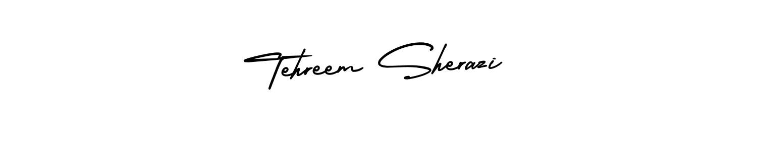 The best way (AmerikaSignatureDemo-Regular) to make a short signature is to pick only two or three words in your name. The name Tehreem Sherazi include a total of six letters. For converting this name. Tehreem Sherazi signature style 3 images and pictures png