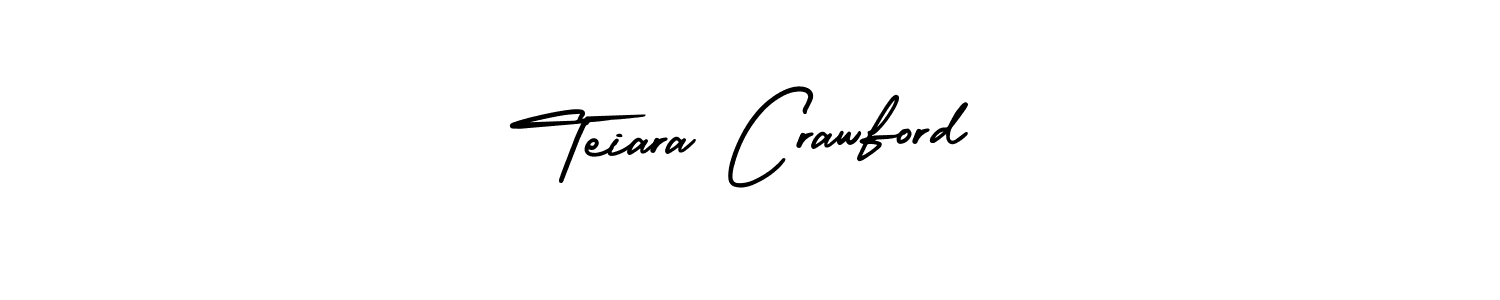 You should practise on your own different ways (AmerikaSignatureDemo-Regular) to write your name (Teiara Crawford) in signature. don't let someone else do it for you. Teiara Crawford signature style 3 images and pictures png