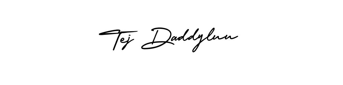 How to make Tej Daddyluu name signature. Use AmerikaSignatureDemo-Regular style for creating short signs online. This is the latest handwritten sign. Tej Daddyluu signature style 3 images and pictures png