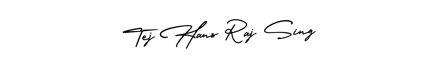 How to make Tej Hans Raj Sing name signature. Use AmerikaSignatureDemo-Regular style for creating short signs online. This is the latest handwritten sign. Tej Hans Raj Sing signature style 3 images and pictures png