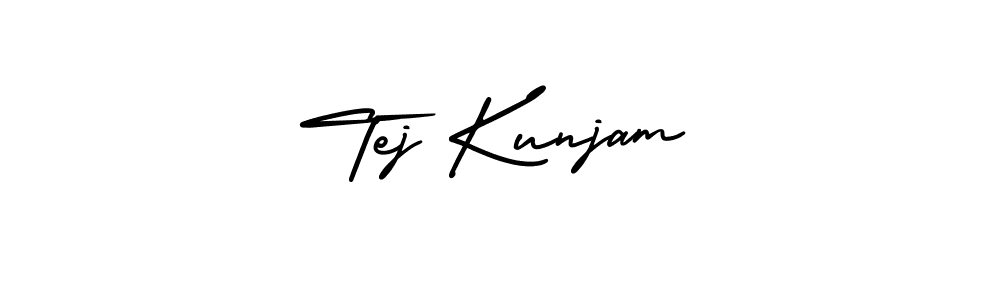 Use a signature maker to create a handwritten signature online. With this signature software, you can design (AmerikaSignatureDemo-Regular) your own signature for name Tej Kunjam. Tej Kunjam signature style 3 images and pictures png