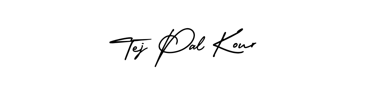 You should practise on your own different ways (AmerikaSignatureDemo-Regular) to write your name (Tej Pal Kour) in signature. don't let someone else do it for you. Tej Pal Kour signature style 3 images and pictures png