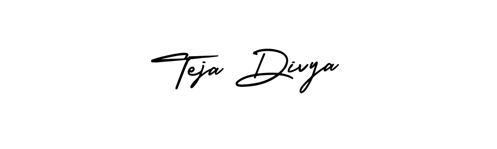 How to make Teja Divya signature? AmerikaSignatureDemo-Regular is a professional autograph style. Create handwritten signature for Teja Divya name. Teja Divya signature style 3 images and pictures png